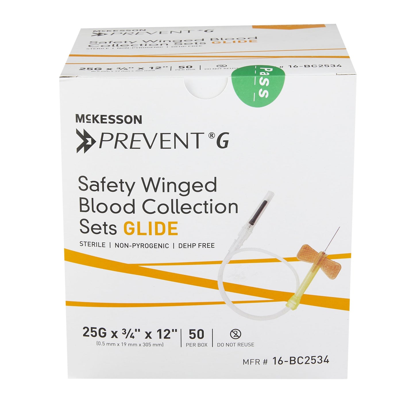 McKesson Prevent® G Blood Collection Set, 25 Gauge, ¾-inch needle length