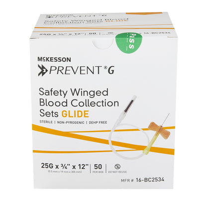 McKesson Prevent® G Blood Collection Set, 25 Gauge, ¾-inch needle length