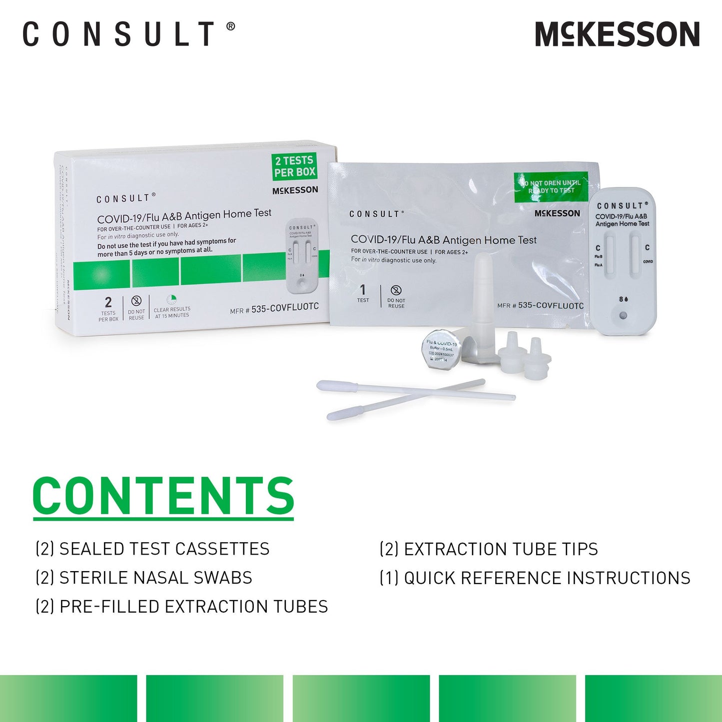 McKesson Consult® 535-COVFLUOTC COVID-19/Flu A & B Antigen Home Test