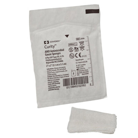 Cardinal 2506 Curity AMD Sterile Antimicrobial Gauze Sponge, 2 x 2 Inch, 8-Ply