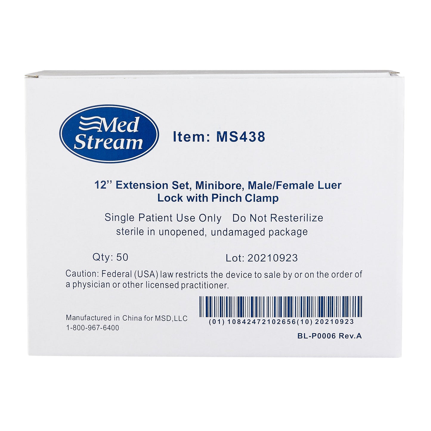 IV Extension Set McKesson Small Bore 12 Inch Tubing Without Filter