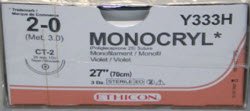 Ethicon Y333H Monocryl Poliglecaprone Absorbable Suture with Needle, Taper Point Monofilament
