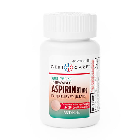 Geri-Care 911-36-GCP Low Strength Aspirin Pain Relief