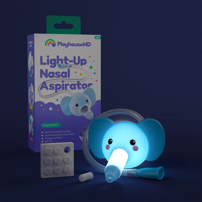 Playhouse MD Nasal Aspirator for Babies and Toddlers, Blue, Elephant Character