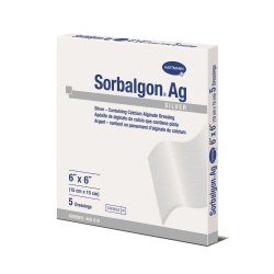 Hartmann 999610 Sorbalgon Ag Calcium Alginate Dressing with Silver, 6 x 6 Inch