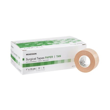 McKesson 16-47310T Paper Medical Tape, 1 Inch x 10 Yard, Tan