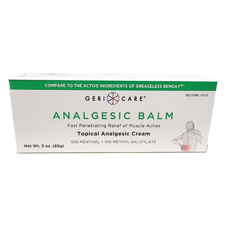 Geri-Care 57896011603 Analgesic Balm Topical Cream, 3-ounce tube