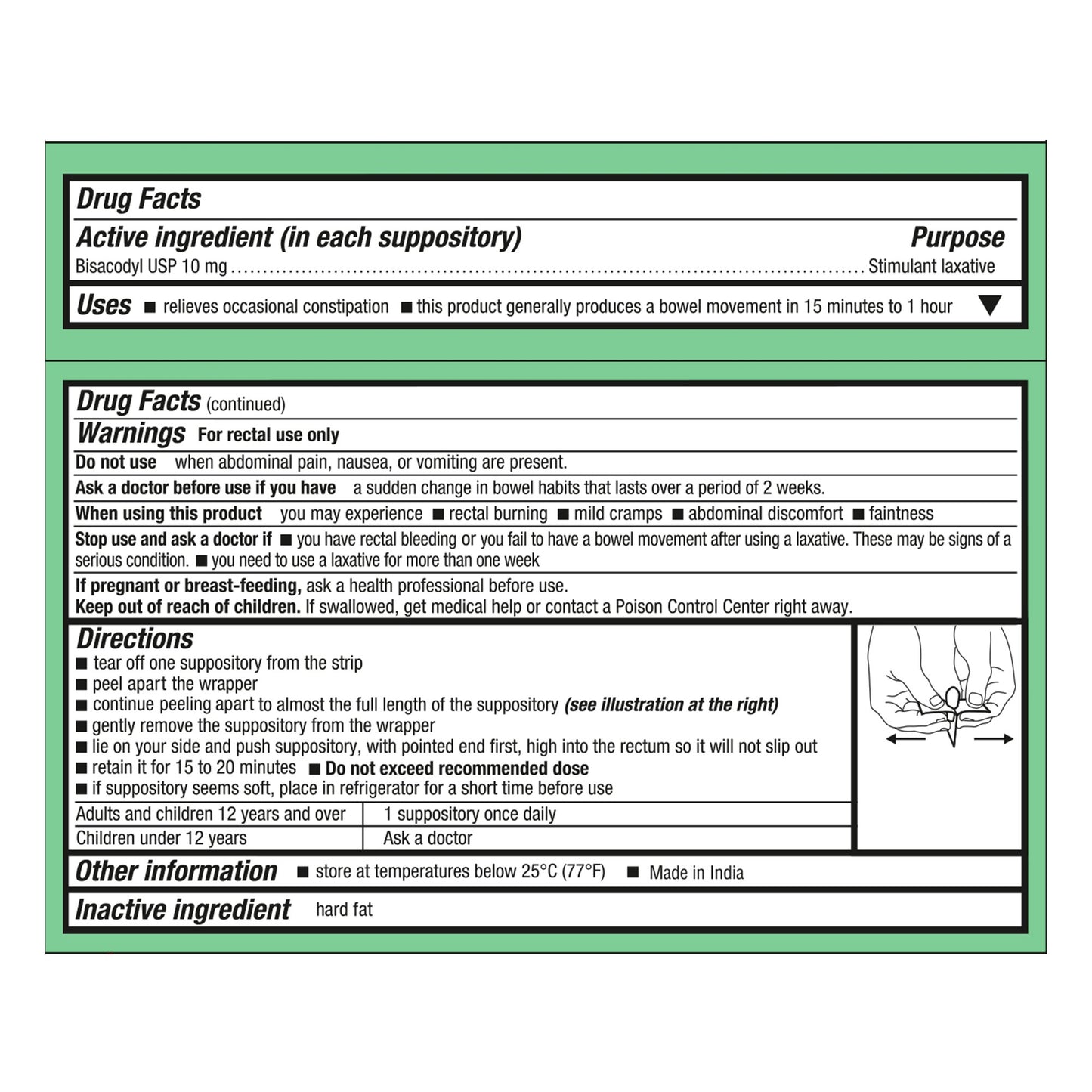 Health*Star Bisacodyl Laxative Suppository