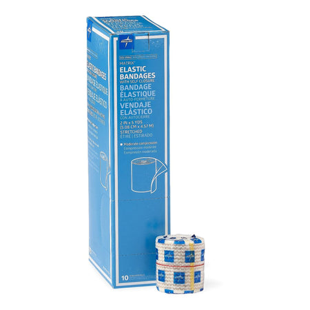 Medline MDS087002LF Matrix Double Hook and Loop Closure Elastic Bandage, 2 Inch x 5 Yard