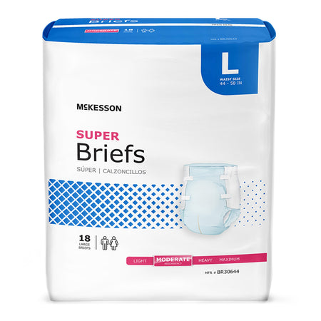 McKesson BR30644 Super Moderate Absorbency Incontinence Briefs, Large