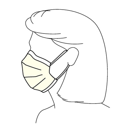 Halyard Procedure Mask, Pleated, One Size Fits Most, Yellow, nonsterile