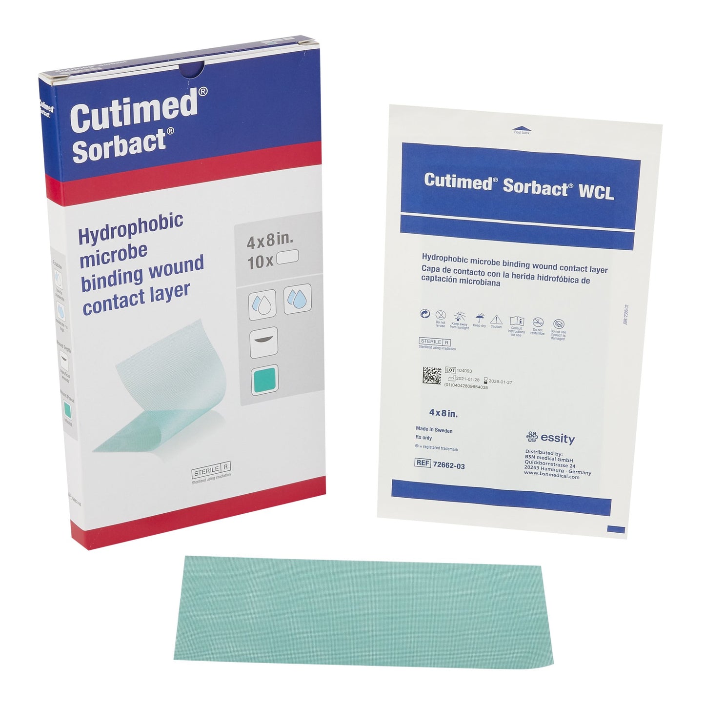 Cutimed Sorbact WCL Antimicrobial Wound Contact Layer Dressing, 4 x 8 inch by BSN Medical product image