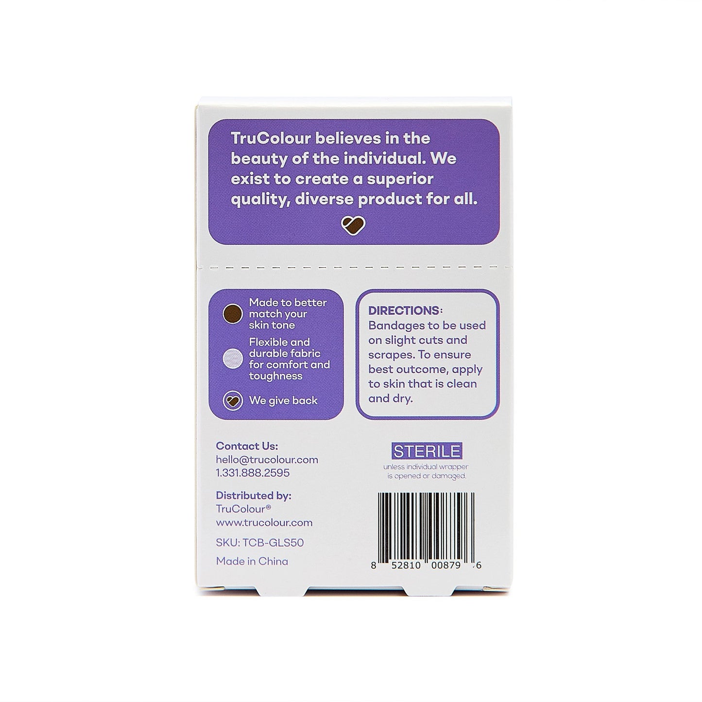 Tru-Colour Skin Tone Shade Fabric Bandage Adhesive Strip, Dark Brown, 1 x 3 Inch