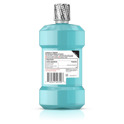 Listerine® Cool Mint® Antiseptic Mouthwash, 250 mL Bottle