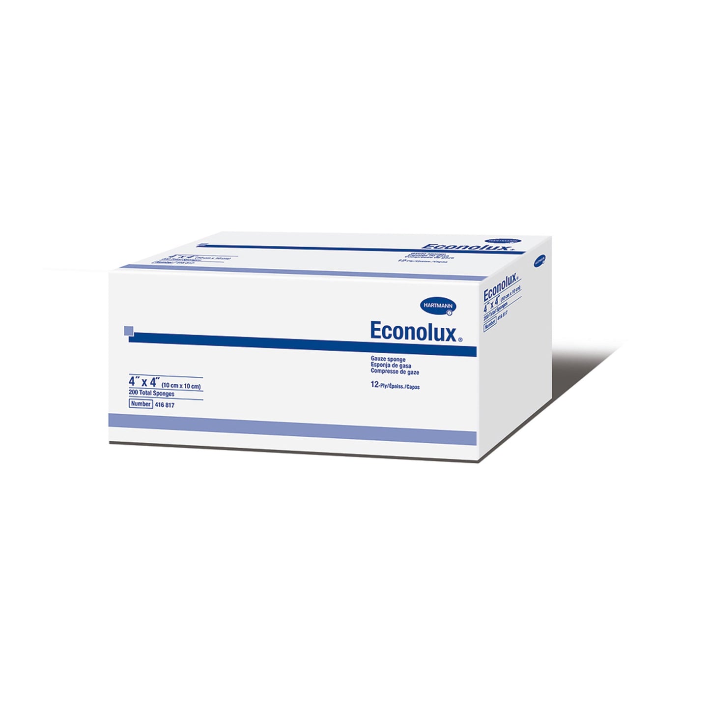 Econolux® Gauze Sponge, 4 x 4 Inch, 12-Ply