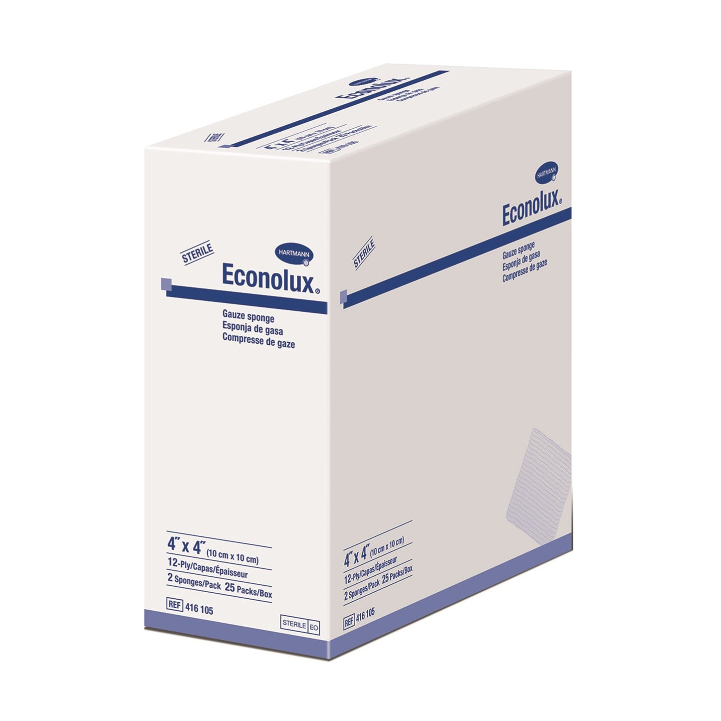 Econolux® Sterile Gauze Sponge, 4 x 4 Inch, 12-Ply