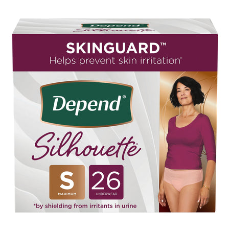 Kimberly-Clark 51449 Depend Silhouette Absorbent Underwear, Small, Waistband Style, Pink