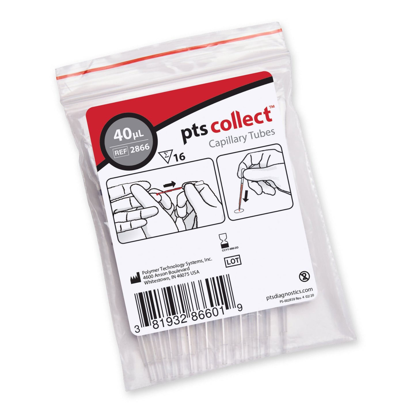 PTS Diagnostics Capillary Blood Collection Tube, 40 L by PTS Diagnostics product image - view 2