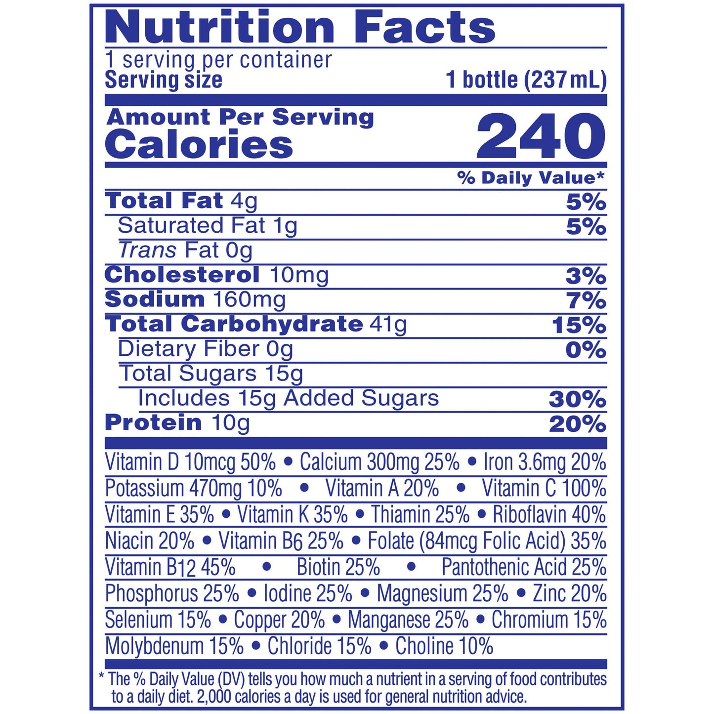 Carnation Breakfast Essentials® Vanilla Nutritional Drink, 8-ounce bottle