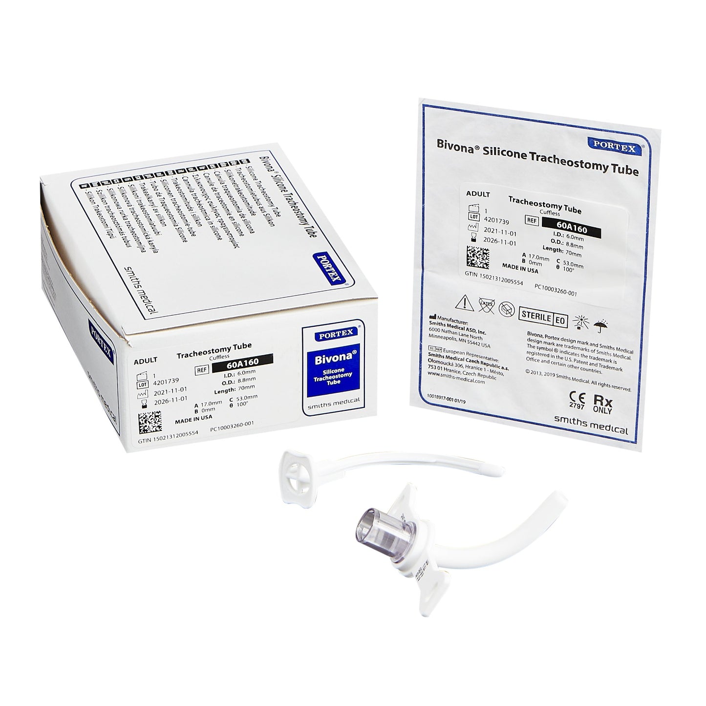 Bivona® Tracheostomy Tube, Uncuffed, Size 6.7