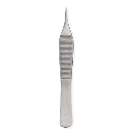Dressing Forceps Centurion® Adson 4-3/4 Inch Length Floor / Office Grade Stainless Steel Sterile NonLocking Thumb Handle Straight Serrated Tips