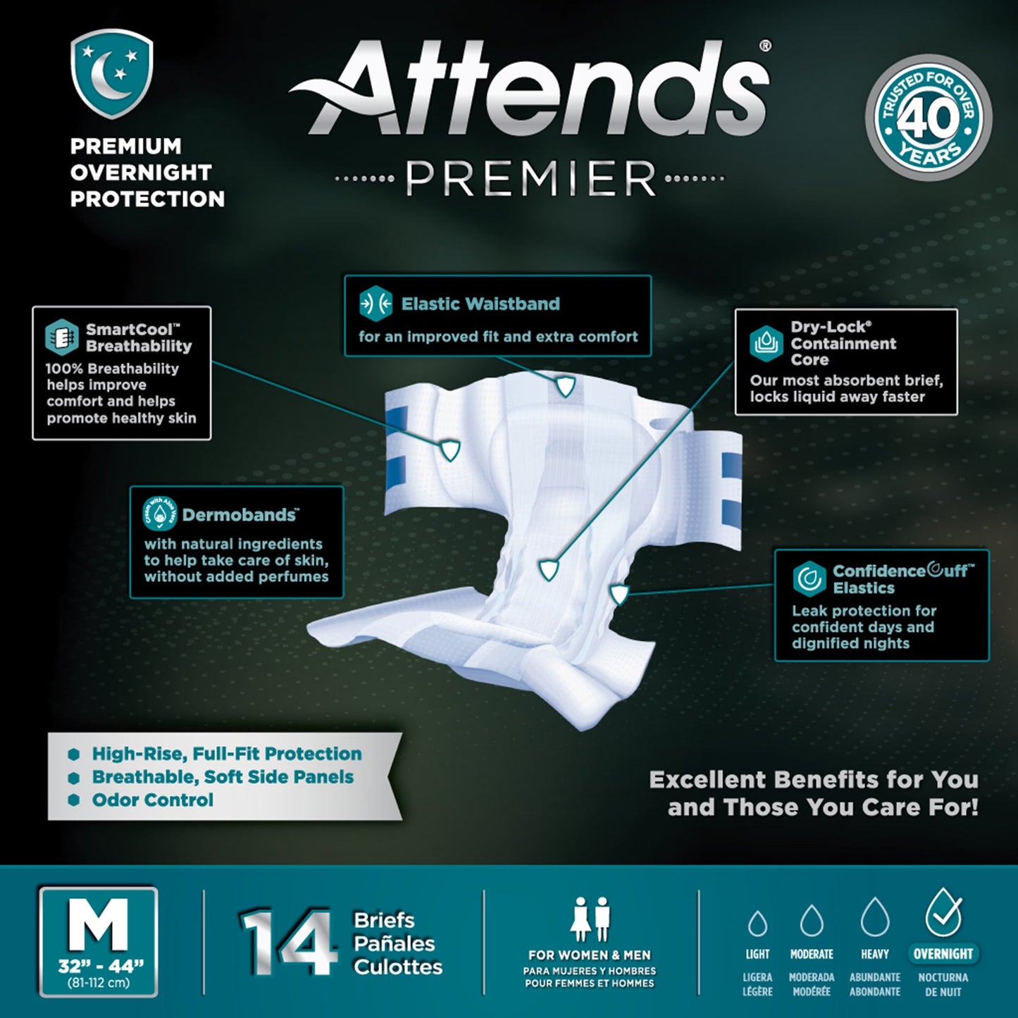 Attends® Premier Briefs, Medium