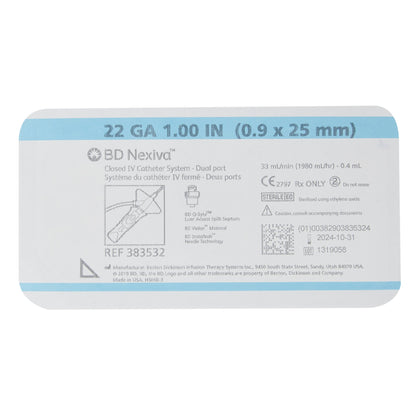 Nexiva™ Closed IV Catheter, 22 Gauge