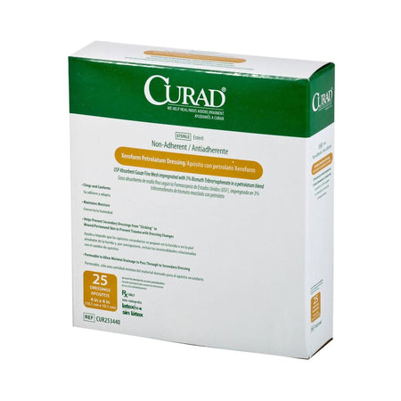 Medline 771163 Curad Xeroform Petrolatum Impregnated Dressing, 4 x 4 Inch