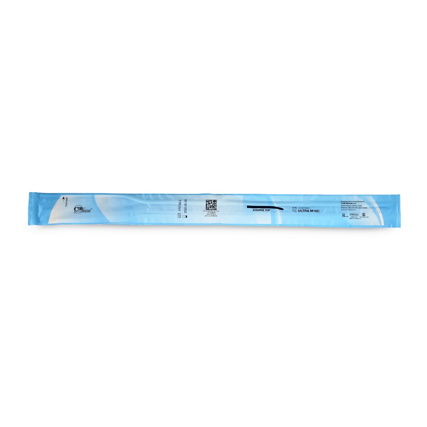 Cure Ultra® Urethral Catheter, 16 Fr., Male, Coude