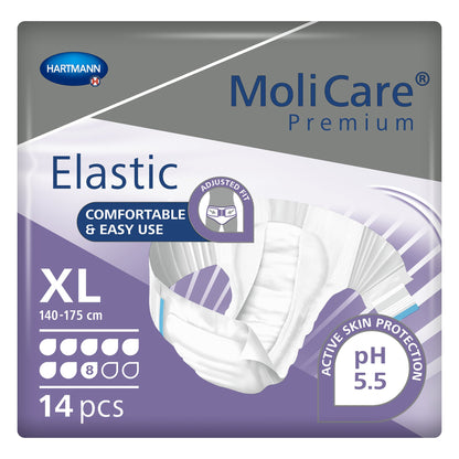 MoliCare® Premium Elastic 8 Drop Absorbency Incontinence Briefs, X-Large