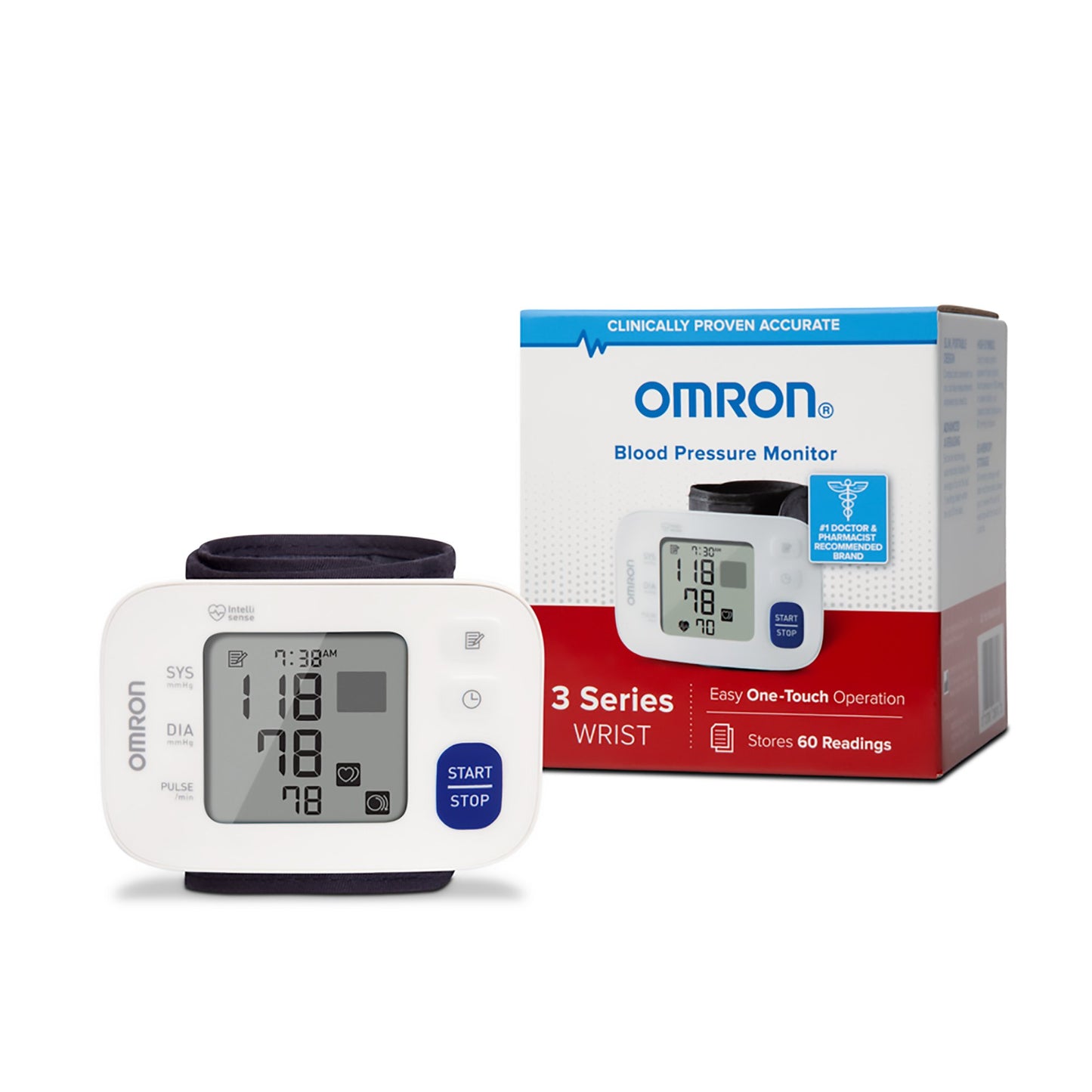 Omron® 3 Digital Blood Pressure Wrist Unit, Automatic Inflation, Large Cuff