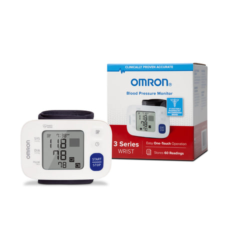 Emerson Healthcare BP6100 Omron 3 Digital Blood Pressure Wrist Unit, Automatic Inflation, Large Cuff
