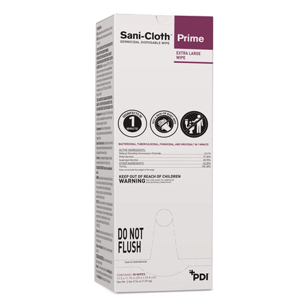 Sani-Cloth® Prime Extra Large Germicidal Disinfectant Wipes, 11.5 x 11.75 Inch