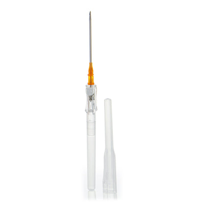 Peripheral IV Catheter McKesson Prevent® R 14 Gauge 1-3/4 Inch Straight Hub Non Blood Control Push Button Safety