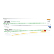 Foley Catheter McKesson 2-Way Coude Tip 5 cc Balloon 22 Fr. Hydrophilic Polymer Coated Latex