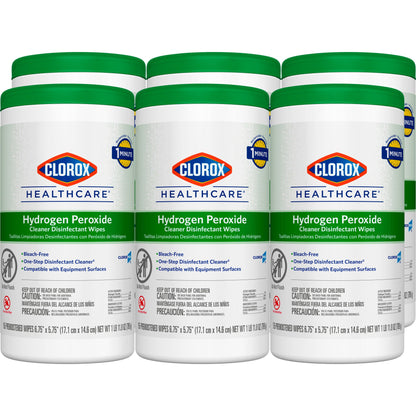 Clorox Healthcare® Hydrogen Peroxide Cleaner Disinfectant Wipes 6.75 x 5.75 Inch