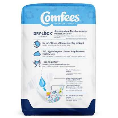 Attends Comfees Premium Baby Diapers, Moderate-Absorbent, Size 7