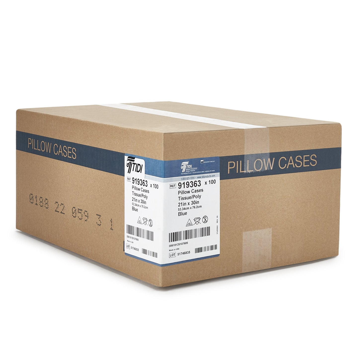 Everyday Blue Tissue / Poly Pillowcase, 21 x 30 Inch by Tidi Products product image - view 3