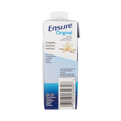 In stock Abbott 64931 Ensure Original vanilla 8 oz therapeutic nutrition cartons ready for delivery from Lexicon Medical Supply in Tucson, AZ.