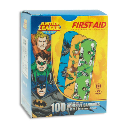 Dukal 10791 American White Cross Stat Strip Kid Design Justice League Adhesive Strip
