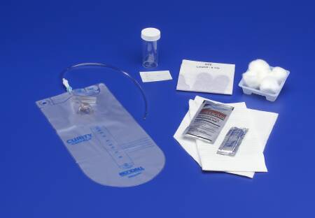 Cardinal 3410 Curity Intermittent Catheter Tray, Red Rubber, Closed