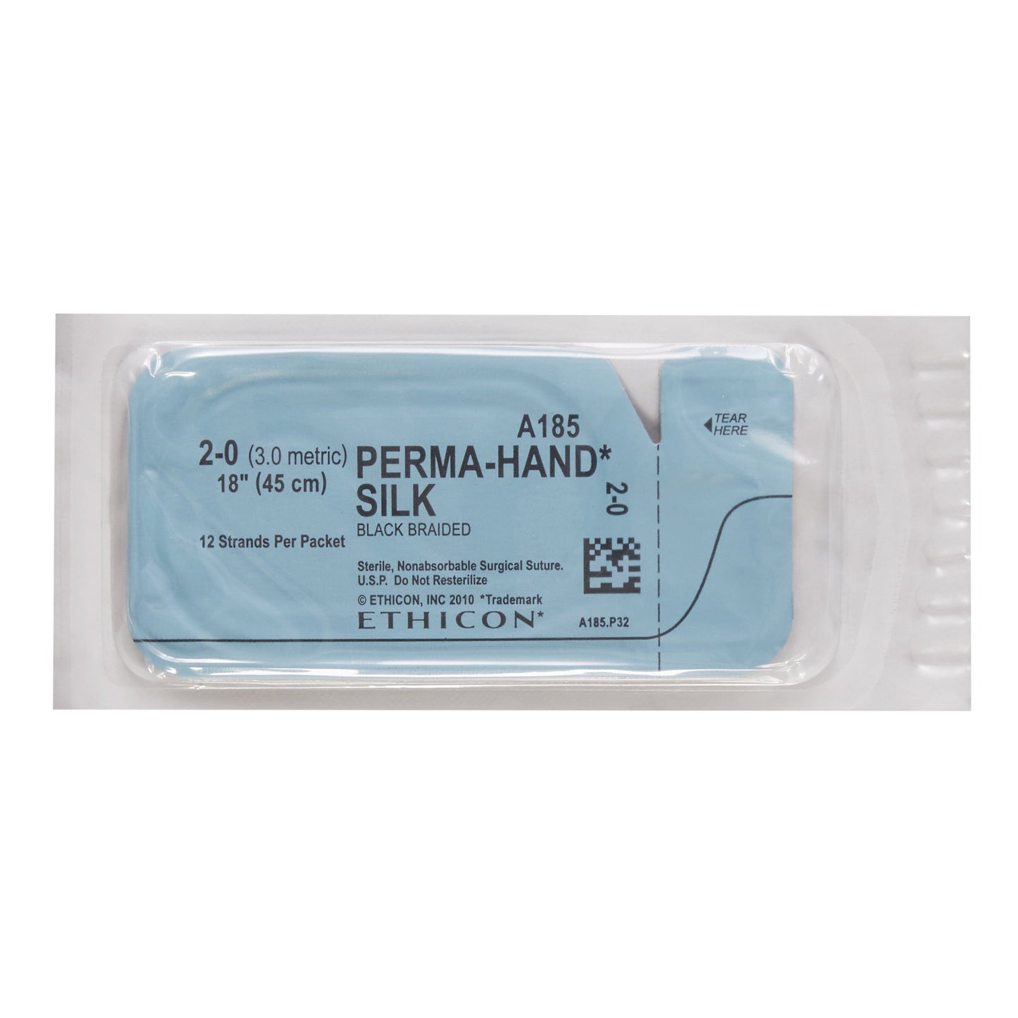Nonabsorbable Suture without Needle Perma - Hand™ SUTUPAK™ Silk Braided Size 2-0