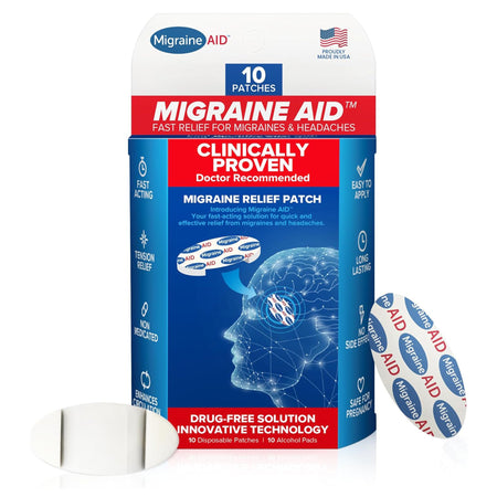 Carpal AID LLC MA-10PK Migraine AID Headache Relief Patches