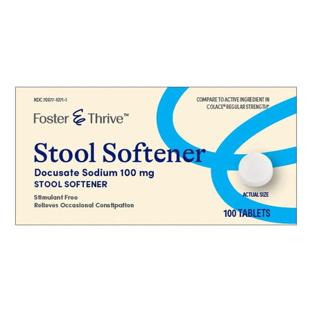 McKesson 70677107101 Foster & Thrive 100 mg Docusate Sodium Stool Softener