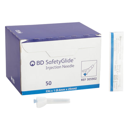 BD 305902 SafetyGlide Hypodermic Needle, 23 Gauge, 1 Inch Length