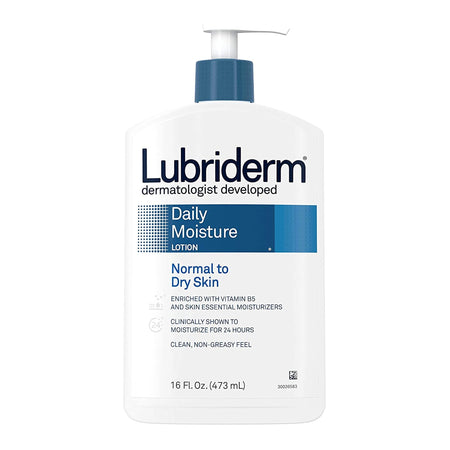 Hand and Body Moisturizer Lubriderm® Daily Moisture 16 oz. Pump Bottle Unscented Lotion