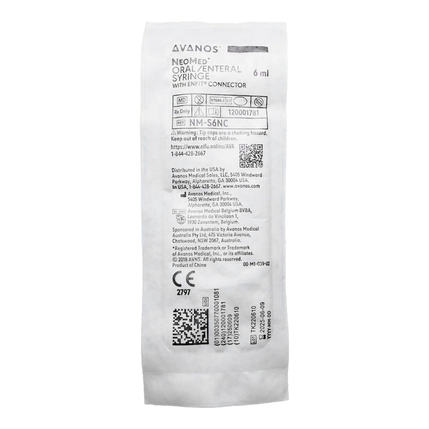 NeoMed® Enteral / Oral Syringe, 6 mL
