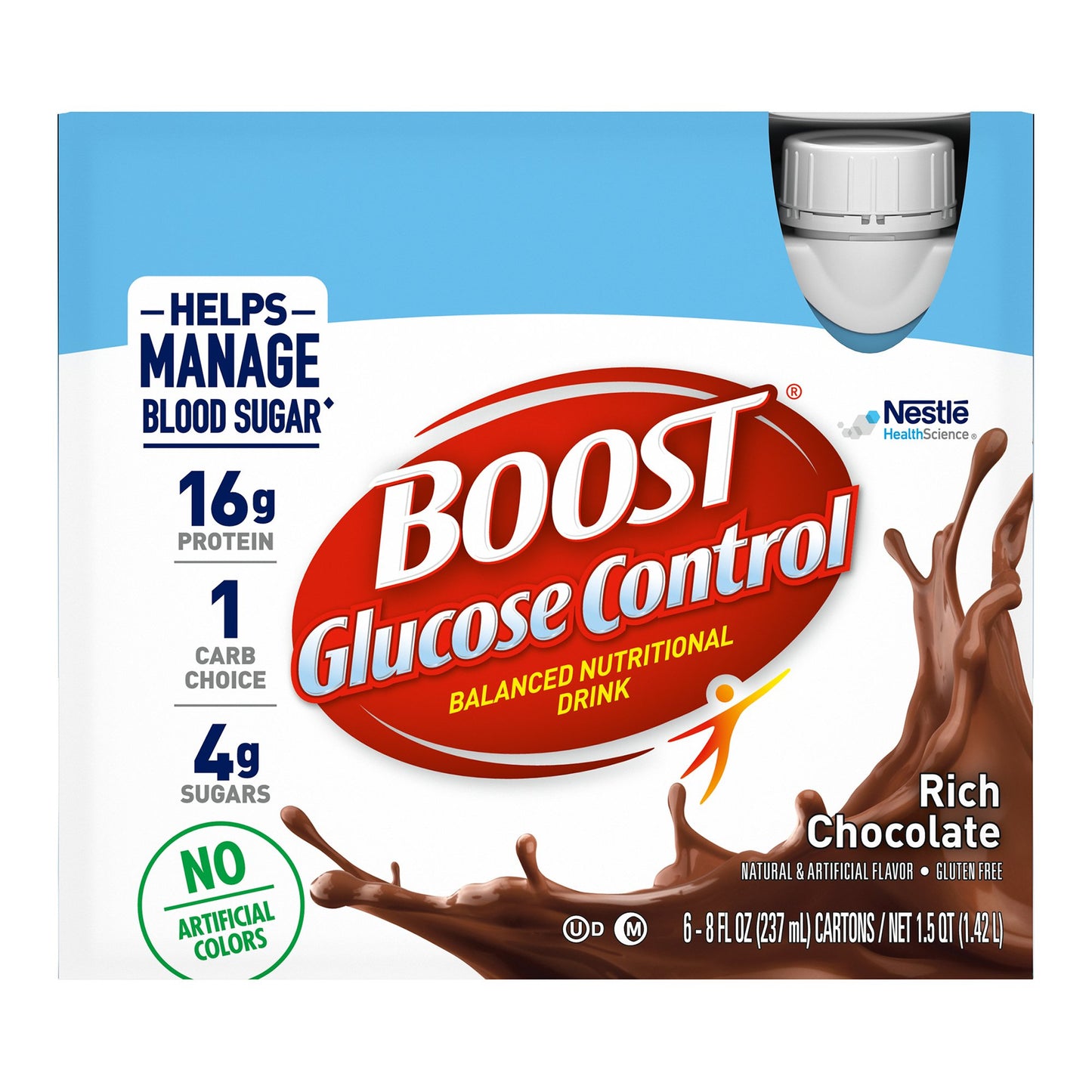 Boost® Glucose Control Chocolate Balanced Nutritional Drink, 8-ounce carton