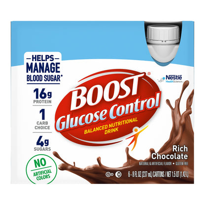 Boost® Glucose Control Chocolate Balanced Nutritional Drink, 8-ounce carton