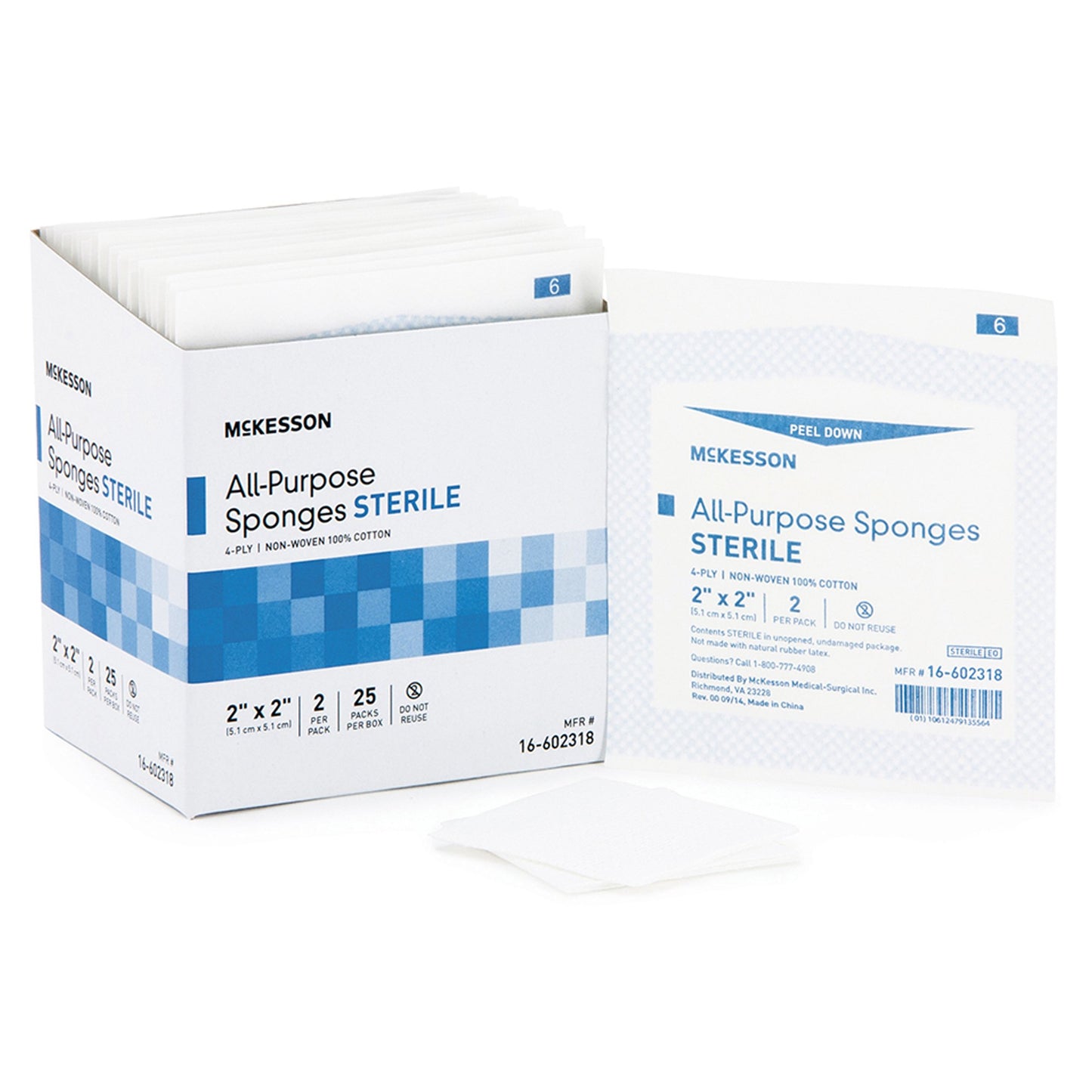 McKesson Sterile Nonwoven Sponge, 2 x 2 Inch, 4-Ply by McKesson Brand product image - view 3